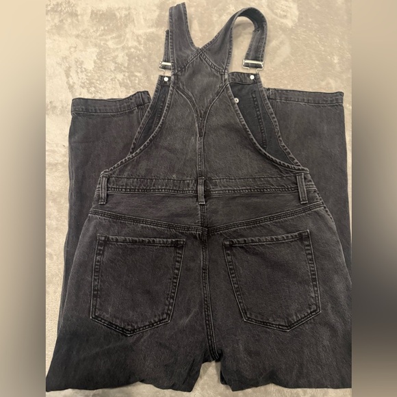 “We The Free” Womens Overalls Black Denim 100% Cotton Chore Work Bib Sz 28 - Picture 9 of 9